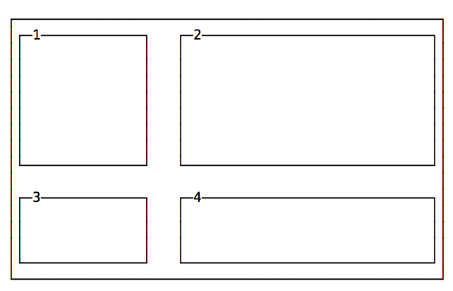 A grid with gap between rows and columns