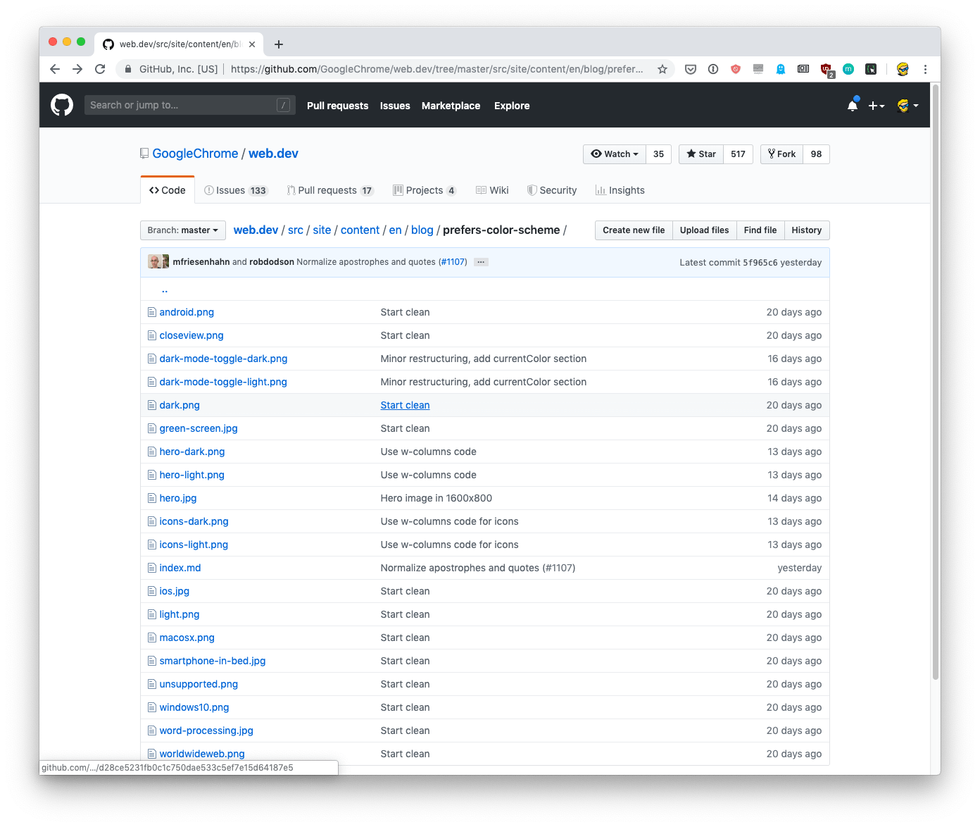 The github folder of the article