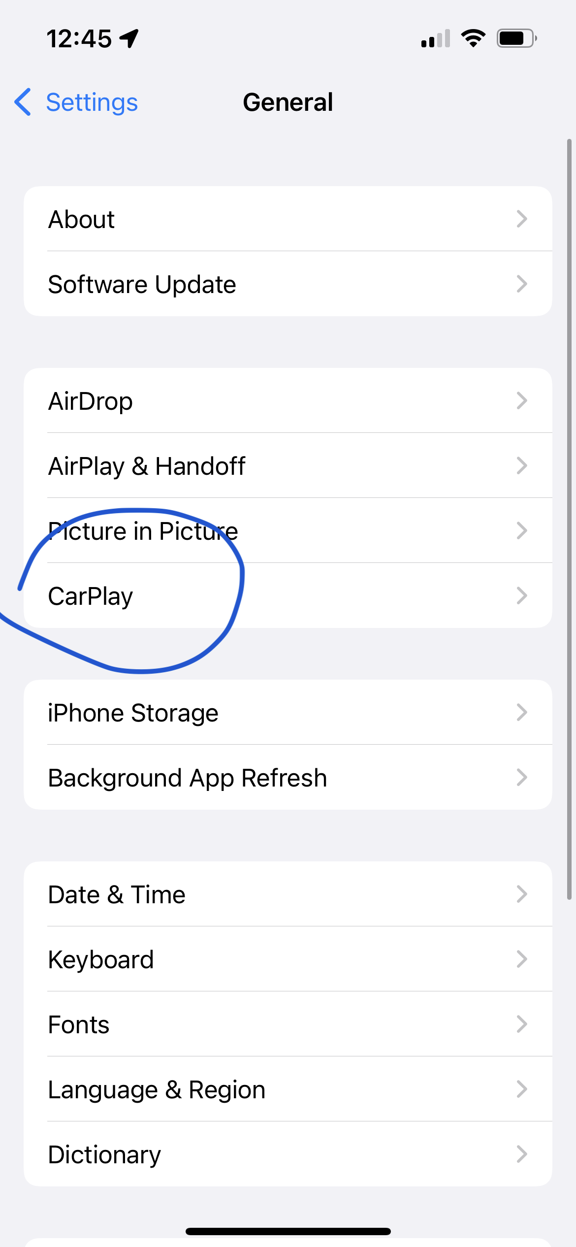 enabling carplay on iphone