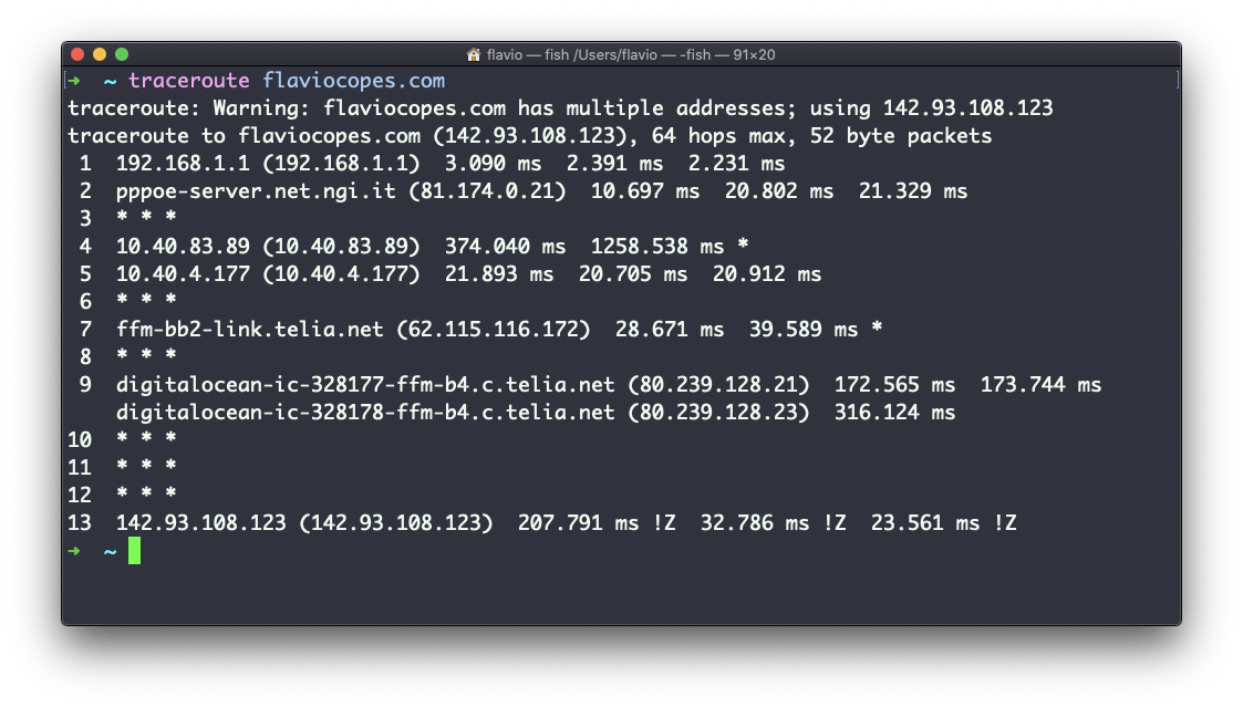 Traceroute store