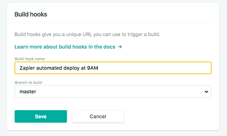 Create a build hook