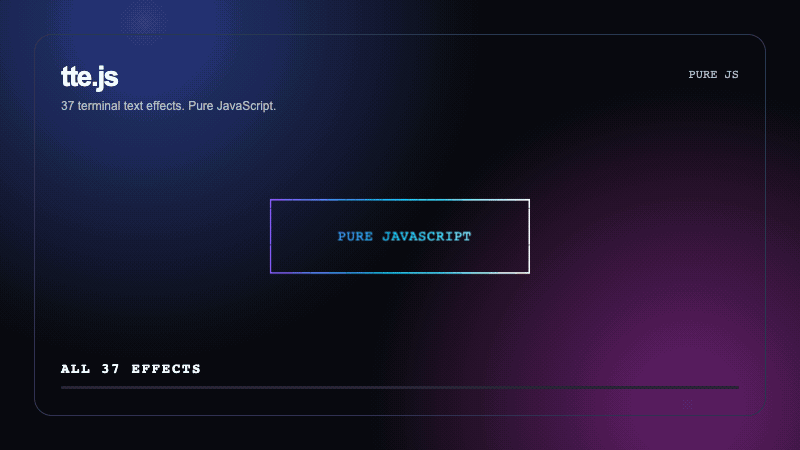 All 37 tte.js effects playing in sequence