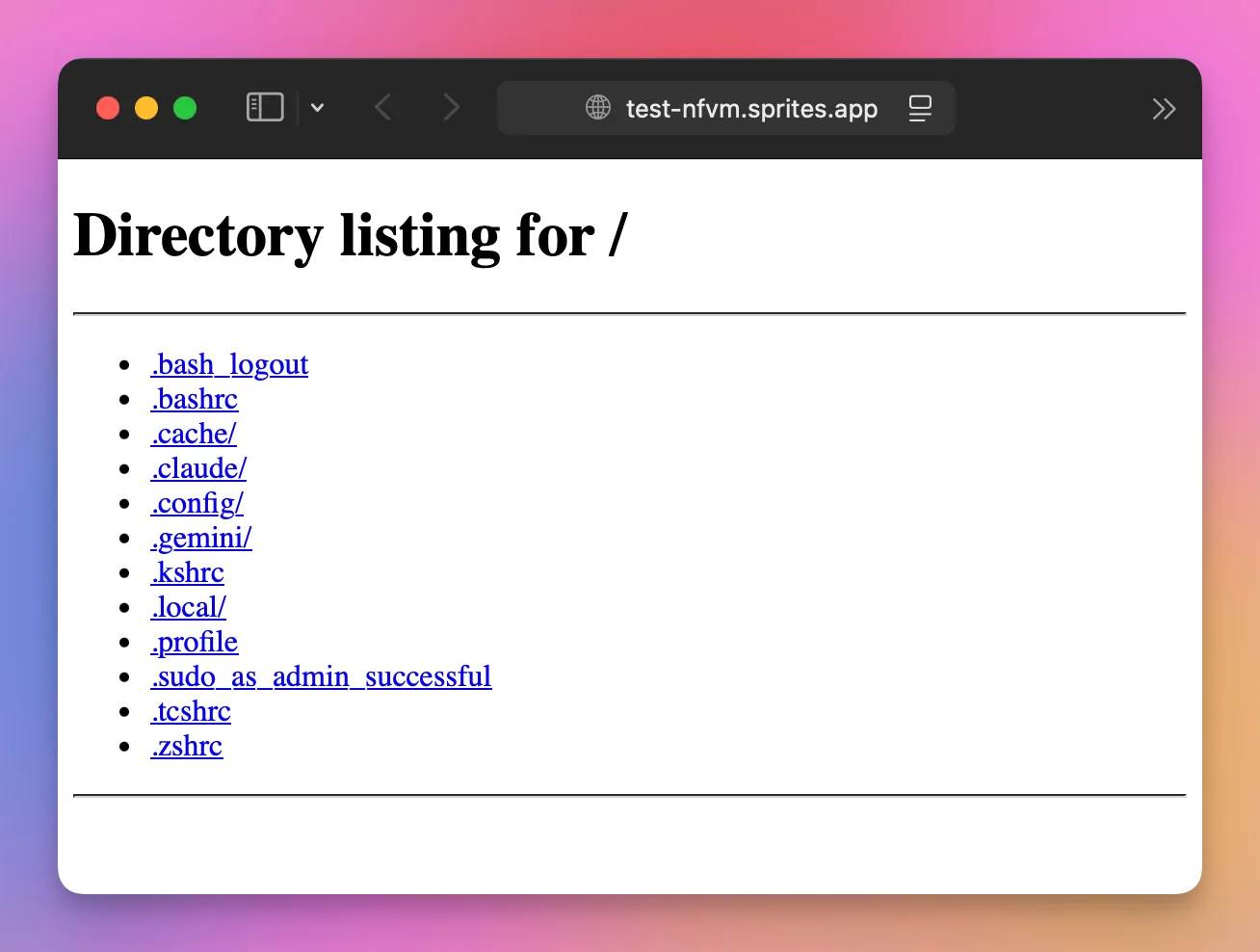Python http.server listing the home folder