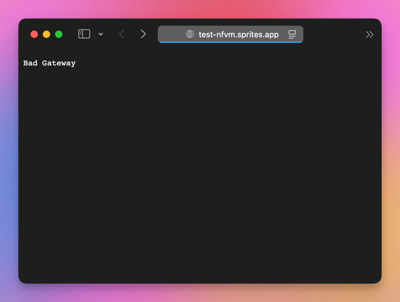 Bad gateway after stopping the server