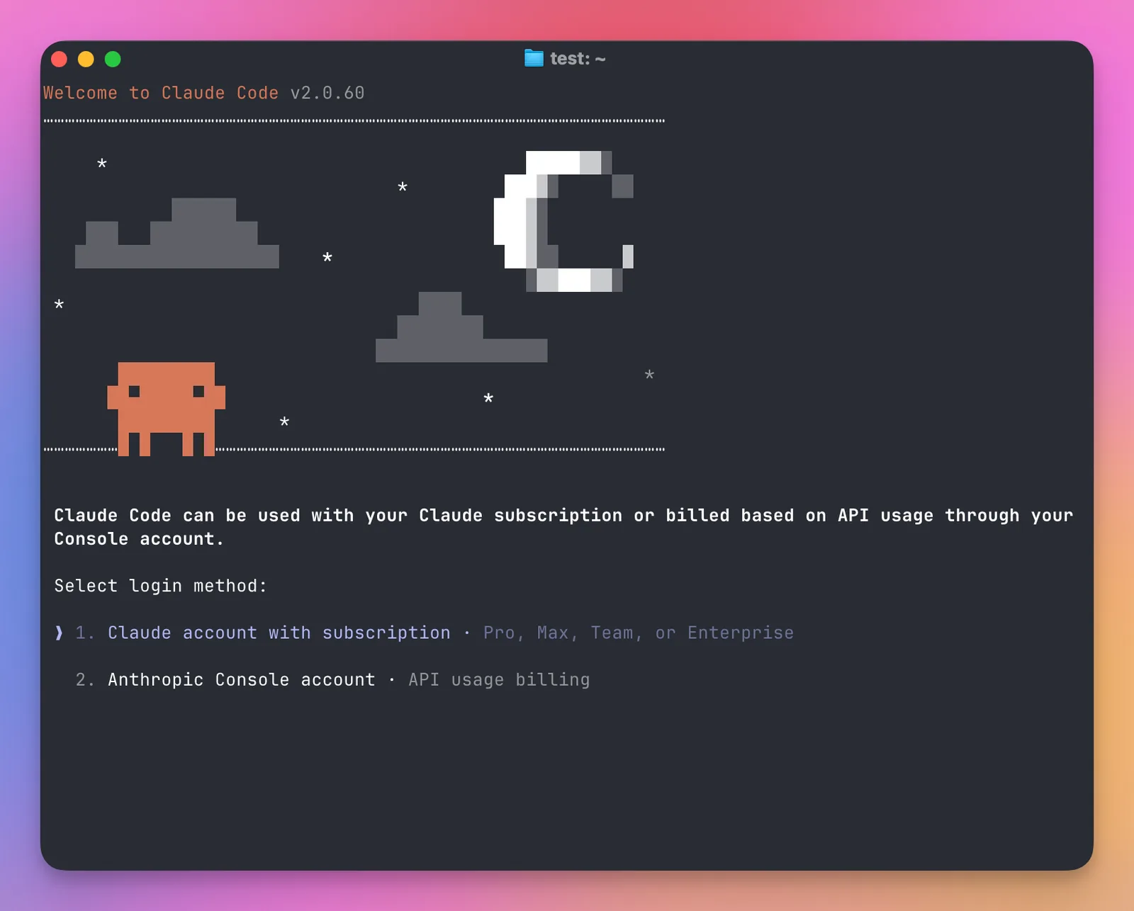 Claude Code first-run setup