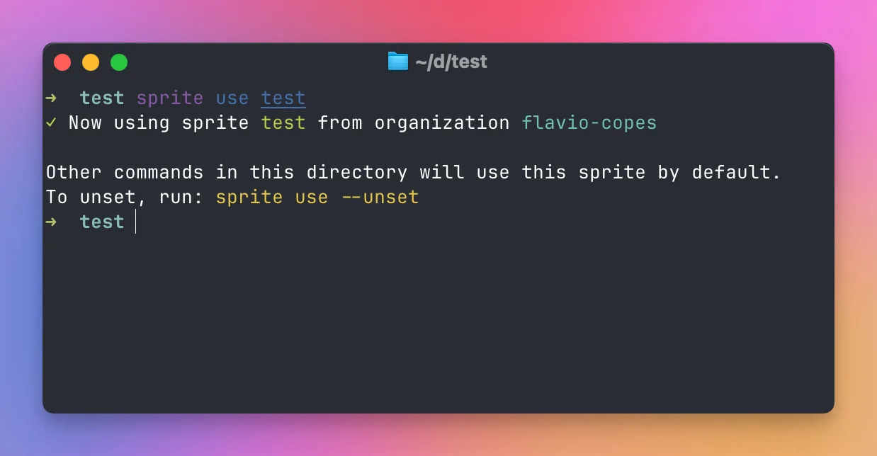 sprite use creates a .sprite file