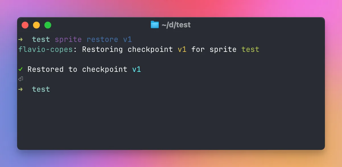 Restoring checkpoint v1