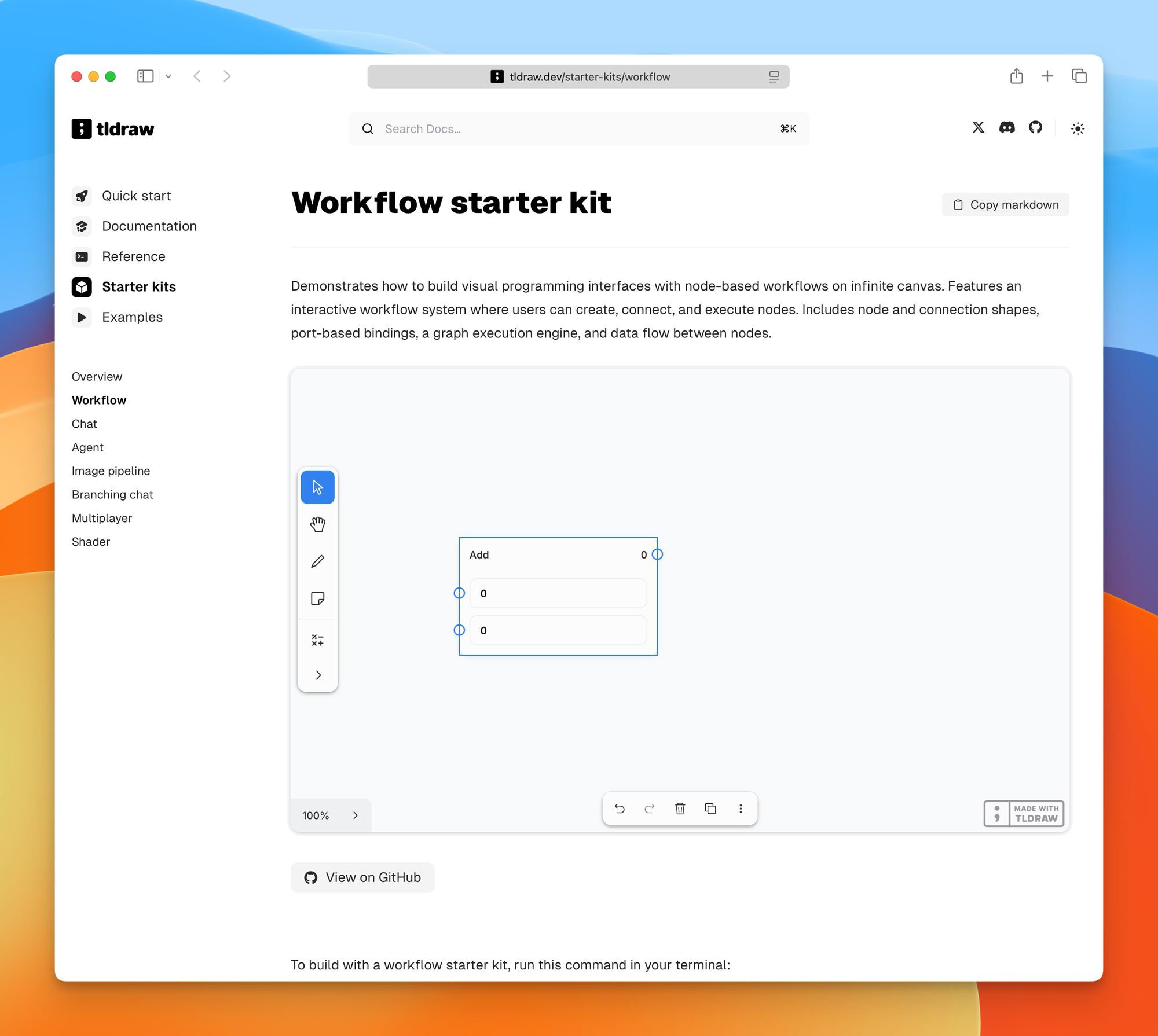 The tldraw Workflow starter kit